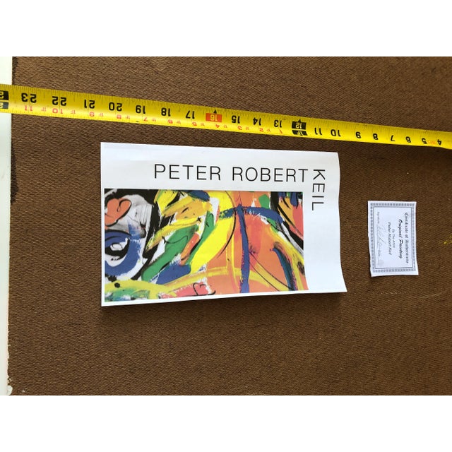 Vintage Abstract Signed Expressionist Portrait Painting by Peter Robert Keil With Certificate of Authenticity For Sale - Image 9 of 11