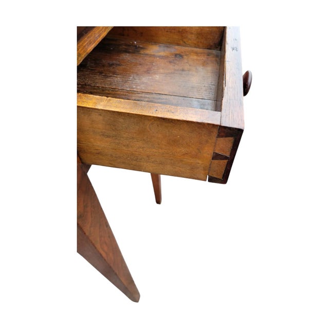 Wood 19th C Sheraton Walnut Side Table Pegged Tapered Legs New England Antique For Sale - Image 7 of 12
