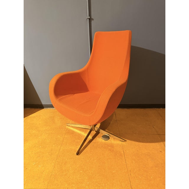 Textile Swivel Lounge Chair, 1970s For Sale - Image 7 of 7