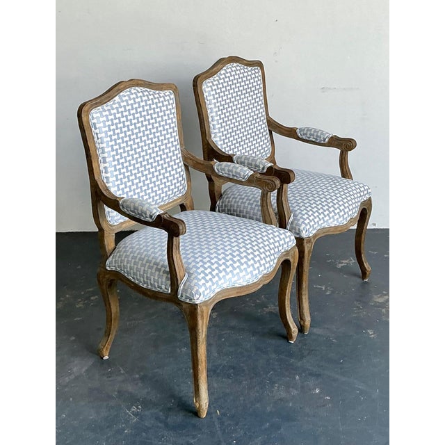 Wood Vintage Louis XV Style Carved Wood Armchairs For Sale - Image 7 of 15