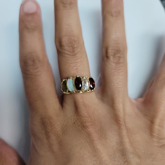 ♥ Product Summary ♥ Main Stone: Garnet, Opal, Peridot, Cubic Zirconia Approx. Carat Weight: 5.00cttw Stone Cut: Marquise...