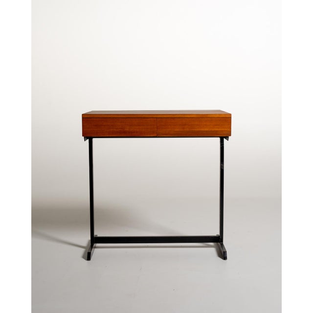 Teak and Black Painted Metal Desk, Europe, 1960s For Sale - Image 4 of 9