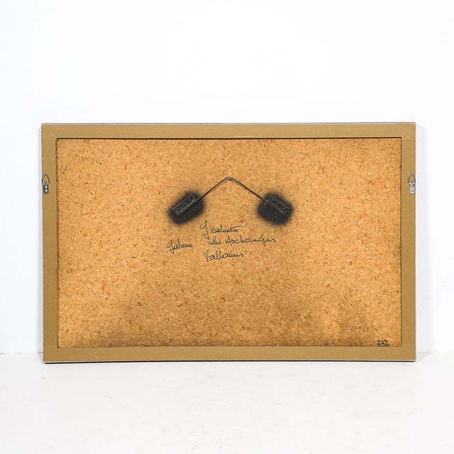 Modernist Ceramic Tile Wall Plaque of Sunflowers Signed Gilbert Valentin For Sale - Image 15 of 18