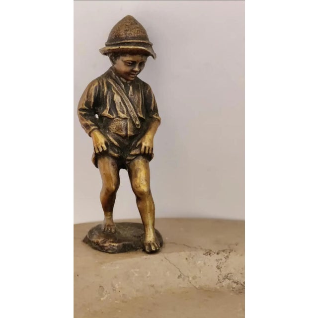 Metal Late 19th Century Signed Bronze Figure on Large Stone Plinth For Sale - Image 7 of 12