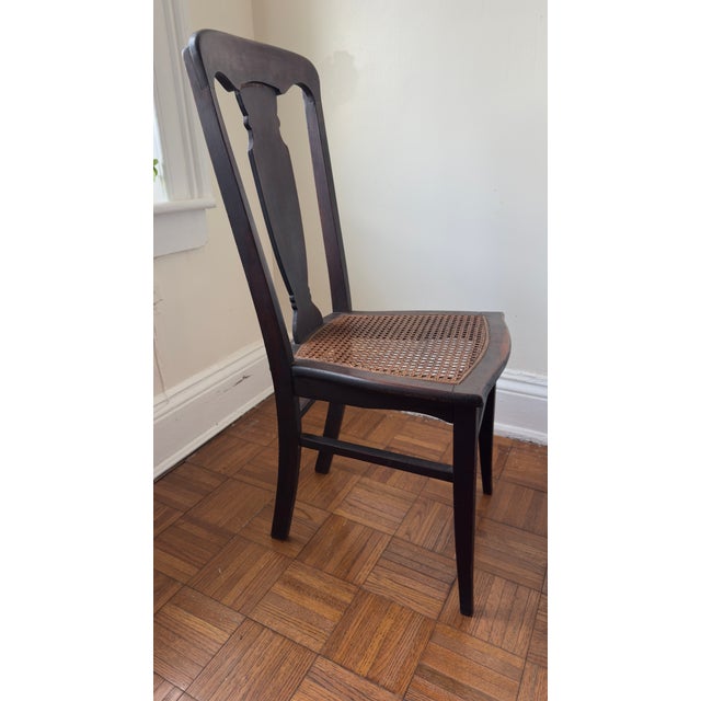 Late 19th Century Mission Armless Side Chair With Cane Seat For Sale - Image 11 of 13