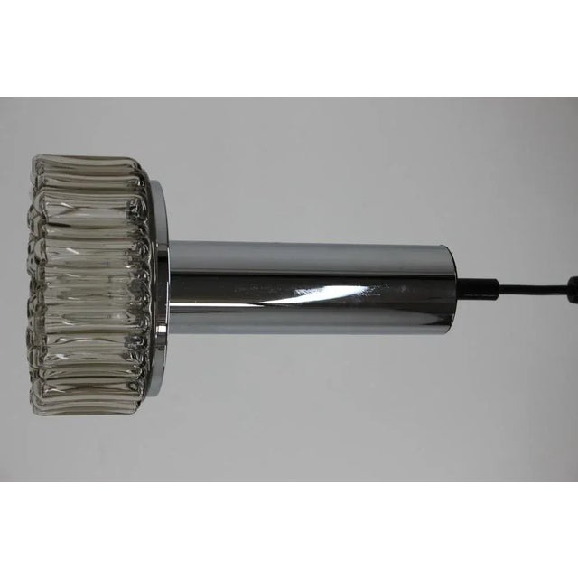 1980s Chrome and Glass Pendant Lamp, 1980s, Germany For Sale - Image 5 of 8