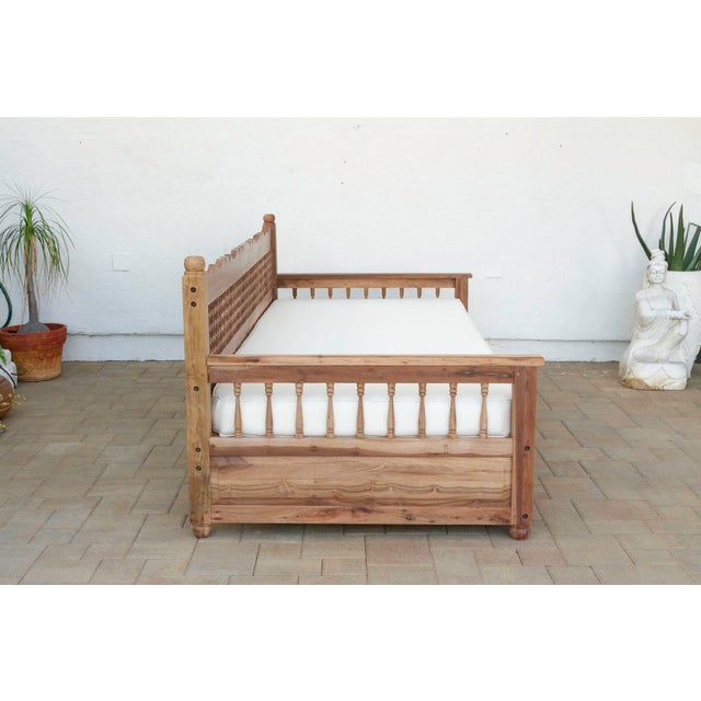 Brown 108” Long Grand Moroccan Mousharabi Teak Daybed For Sale - Image 8 of 12