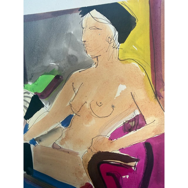 Figure Study Model in Studio 13”x15” Ink on Illustration Board James Hartman For Sale - Image 4 of 4