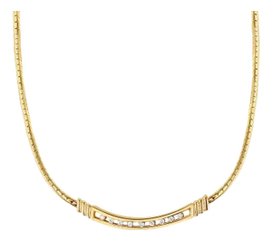 Tension Space Diamond Bar Necklace 14k Yellow Gold
