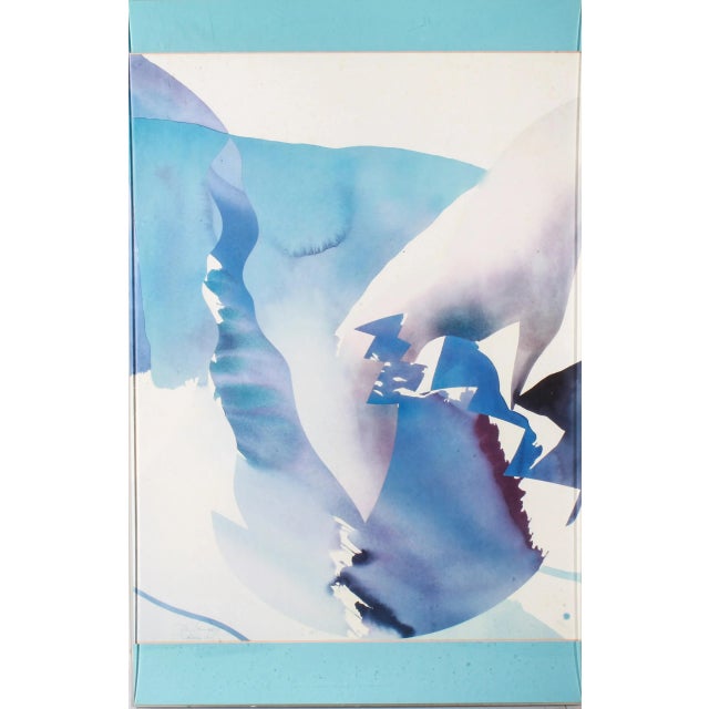 Vintage Abstract Triptych Peter Kitchell 1980's Lithograph Art For Sale - Image 4 of 12