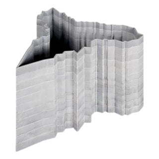 Stripes D6 Decorative Vase in Bardiglio Marble by Bufalini Marmi For Sale