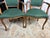The Scholar’s Alcove: Dark Academia Library Desk & Jacquard Emerald Armchairs Suite For Sale - Image 10 of 11