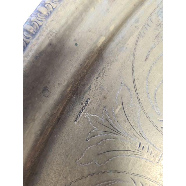 Antique Polish Oval Guilloshed Tray from Jarra, 1890s For Sale - Image 6 of 12