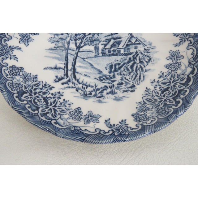 Ceramic Late 20th Century Churchill the Brook Blue White Dessert Plates Saucers 2pc Fine China Pair 4803b For Sale - Image 7 of 14