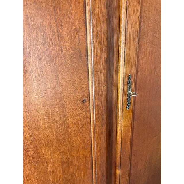 Brown Vintage French Louis XVI Style Carved Oak 4-Door Wardrobe For Sale - Image 8 of 10