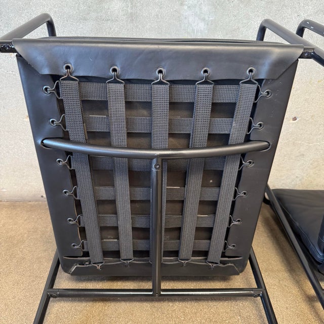 1990s Pair of Black Leather Brenda Arm Chairs by Antonio Citterio for Flexform #1 For Sale - Image 9 of 12