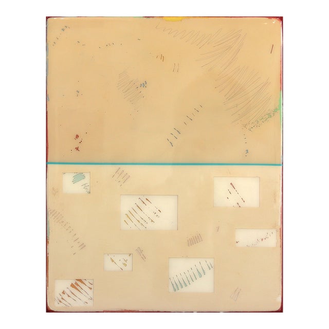 Beach Blvd - Modern Acrylic Beige Monochrome Resin Original Artwork by Ricky Hunt For Sale