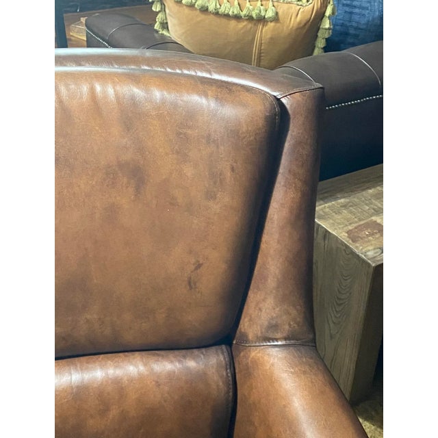 Animal Skin Timothy Oulton “Vintage Coffee Leather” Chair For Sale - Image 7 of 13