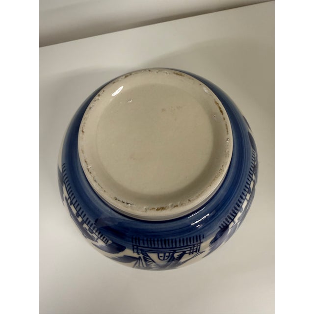 Vintage Delft Blue Scenic Bowl For Sale - Image 4 of 6