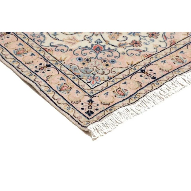 Kashan Rug in Hand-Knotted Virgin Wool For Sale - Image 5 of 11