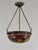 établissement Émile Gallé A French art deco hanging fixture in patinated bronze with a Gallé bowl in acid-engraved cameo...