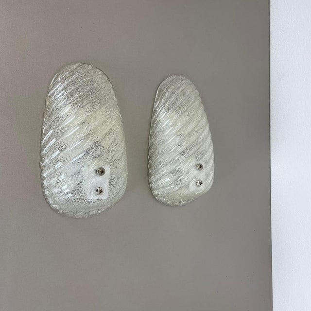 Murano Bubble Ice Glass Wall Sconces, Germany, 1980s, Set of 2 For Sale - Image 16 of 18