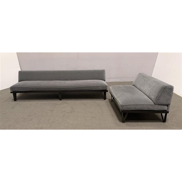 Bespoke Upholstered Armless Mohair Sofas (Set of 2) For Sale - Image 11 of 14