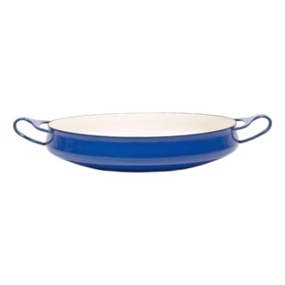 Jens Quistgaard Dansk Kobenstyle Blue Enamel Paella Pan For Sale