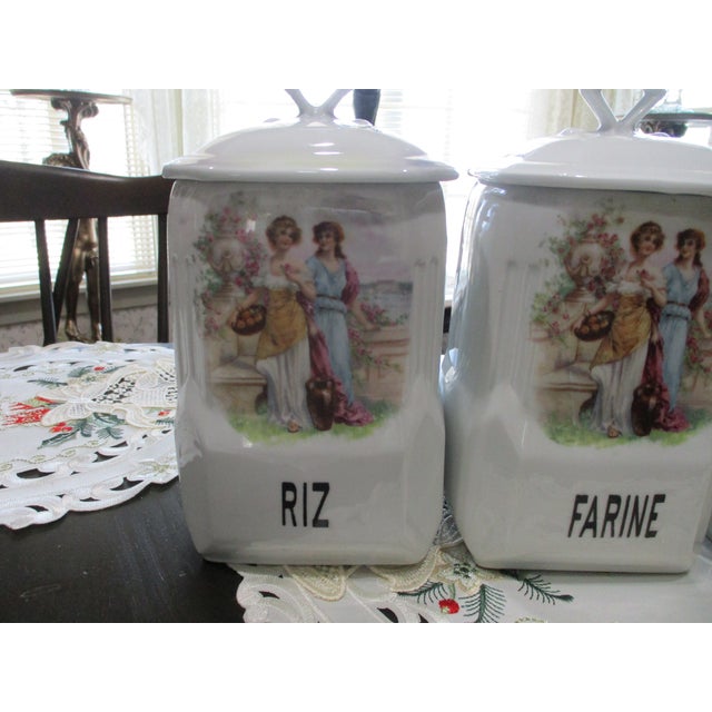 1900 - 1909 12 Piece Rare Pattern Victoria Czecho Slovakia Canisters W/ Spice Canisters For Sale - Image 5 of 18