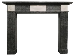 Antique Bardiglio Marble Fireplace Mantel