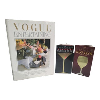 1970s Vintage Hardback Vouge Entertainment With Vouge Cocktails and Wine Books- Set of 3 For Sale