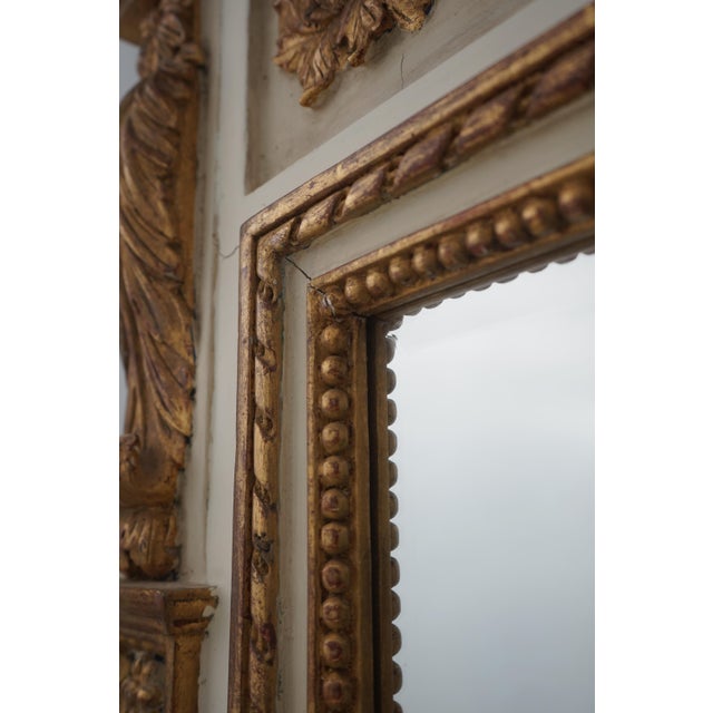 French Louis XVI 19th Century Rams Head Pier Mirror For Sale - Image 10 of 16