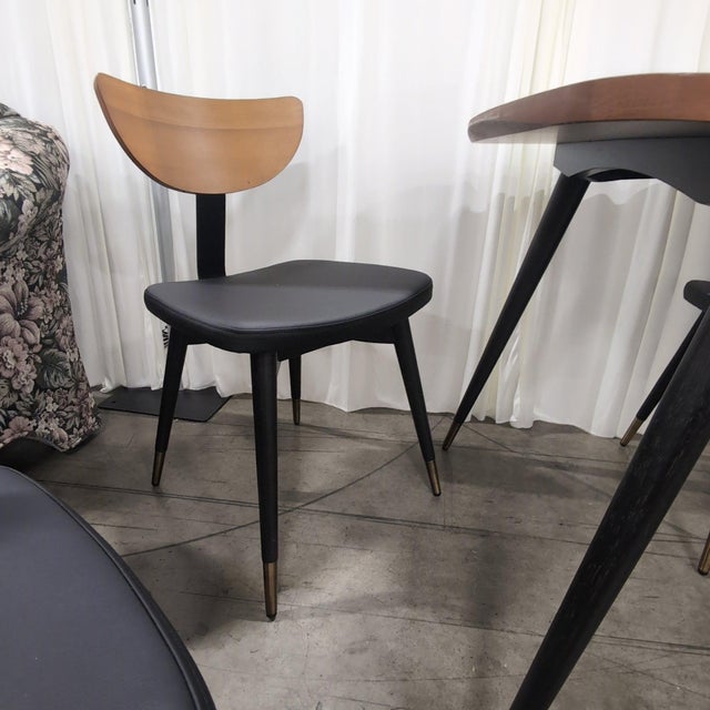 Scandinavian Designs Lanson 7-Piece Dining Set, Solid Poplar Table and 6 Chairs, Light Walnut For Sale In Seattle - Image 6 of 10
