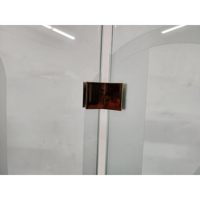 Vintage Etched Glass Paravent Screen Room Divider | Chairish