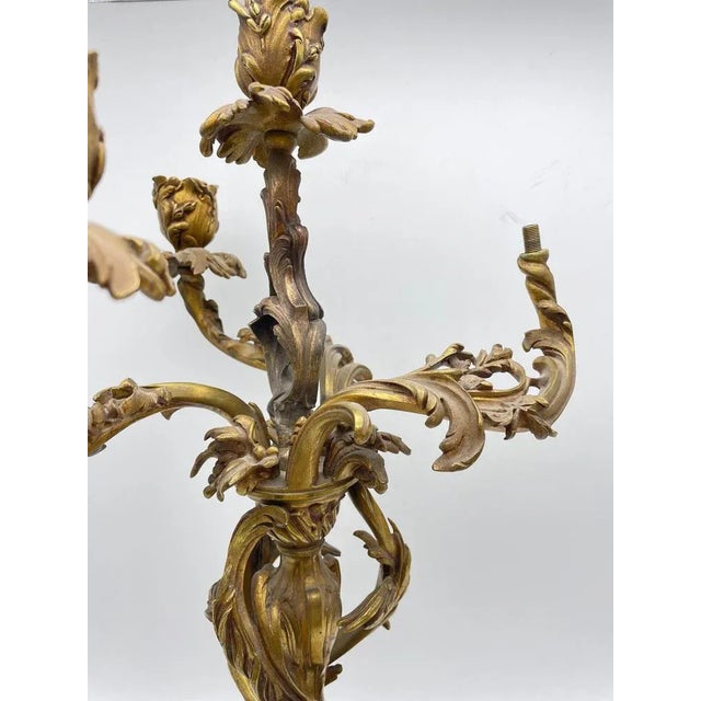 Antique Bronze Rococo Candleholder, 1880s For Sale - Image 9 of 12