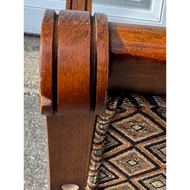Vintage Fairfield Armchair Traditional Style Geometric Upholstery Wood Frame For Sale In New York - Image 6 of 12