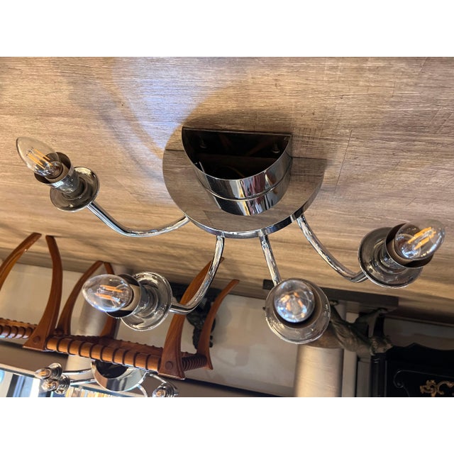 Chromed Steel 4-Light Wall Sconces, 1970s, Set of 2 For Sale - Image 9 of 10