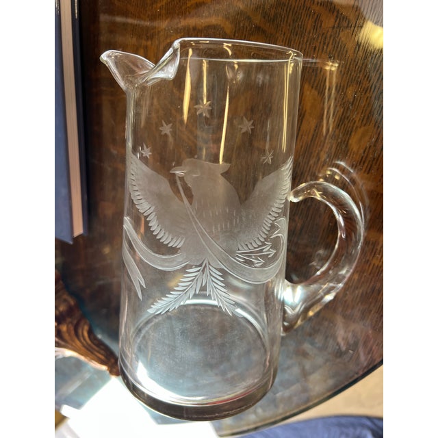 Late 20th Century Bicentennial Cocktail Pitcher With Etched American Eagle & Stars For Sale In West Palm - Image 6 of 6