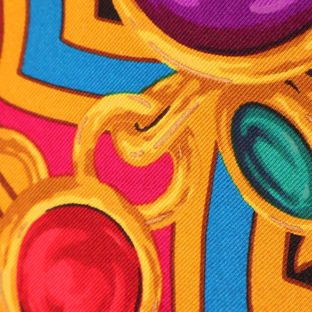 Chanel Gripoix Gemstone & Jewelry Motif 90cm Silk Twill Scarf, Italy 1994. This incredibly rare and highly sought after...