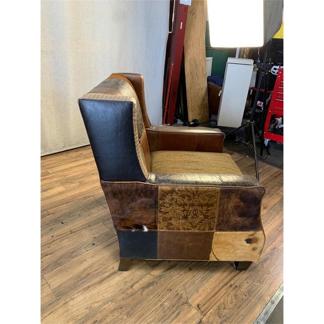 Paul Robert Mixed Fabric and Leather Sofa & Chair For Sale - Image 10 of 16