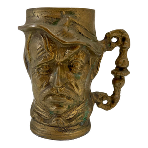 Solid Brass Toby Mug Stein