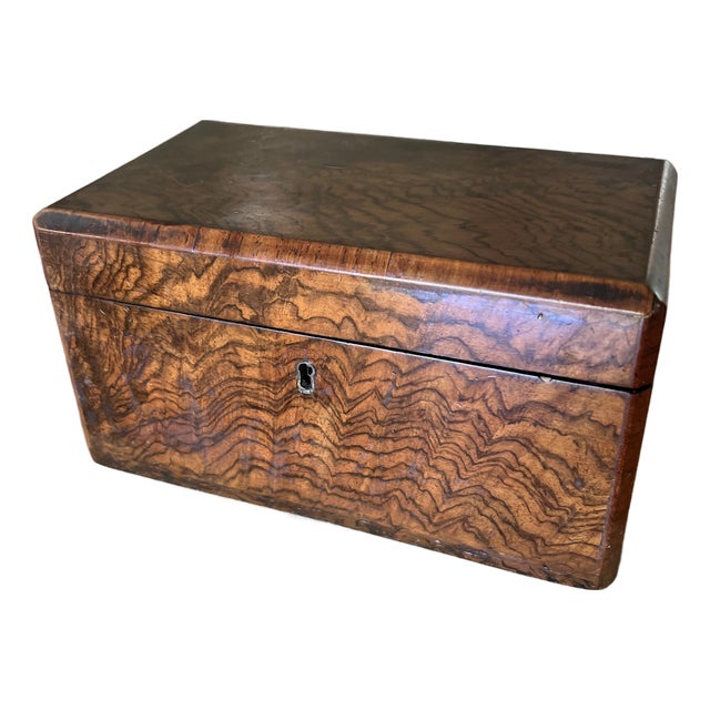 Antique English Walnut Tea Caddy For Sale