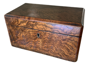 Antique English Walnut Tea Caddy