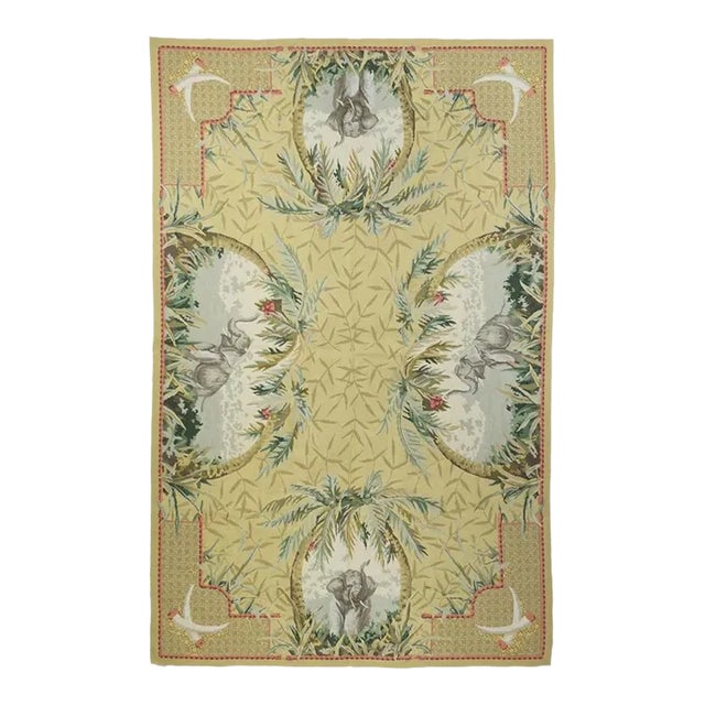French Aubusson Design Rug 5'10'' X 9'1'' For Sale