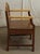Wood Mid 20th Century Mission Style Wood Chair With Carved Floral Motif For Sale - Image 7 of 8