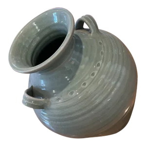 Early 21st Century Simon Pearce Celadon Crackle Large Urn