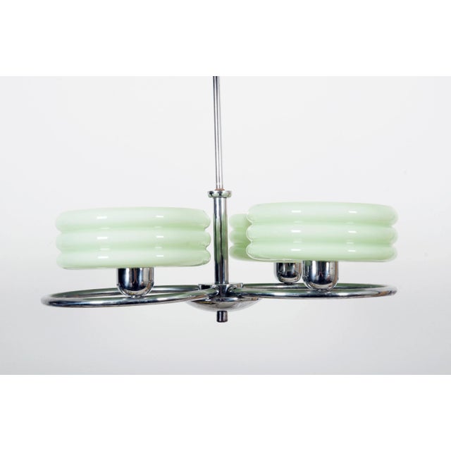 Art Deco Style Green Ceiling Light For Sale - Image 9 of 12