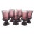 Vintage Amethyst Fostoria Sorrento Glass Goblets - Set of 6 For Sale