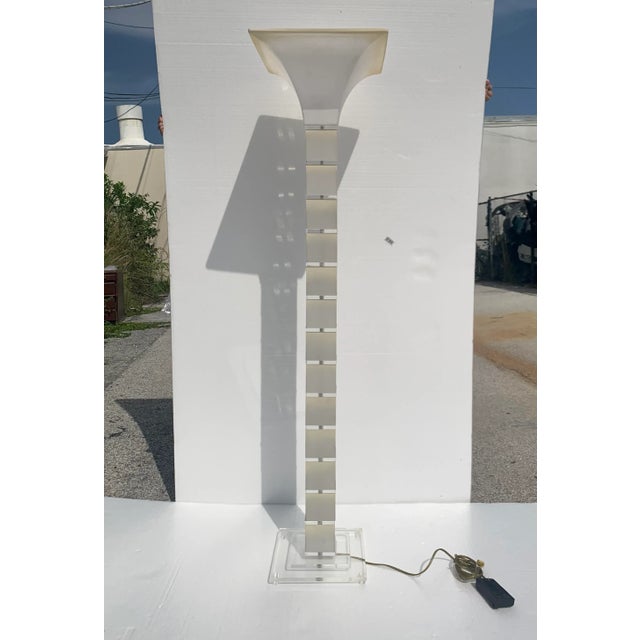 Post-Modern Frosted Lucite Floor Lamp For Sale - Image 12 of 12