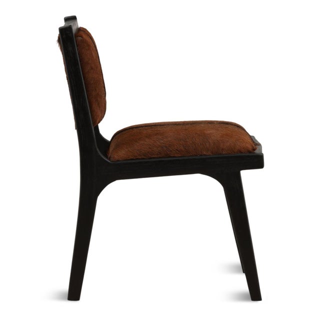 Modern Rustic Modern Chestnut Hide Dining Chair For Sale - Image 3 of 6